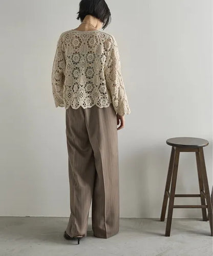 Cardigan de Crochê Rendado Lia Bohème – Leve, Versátil & Atemporal