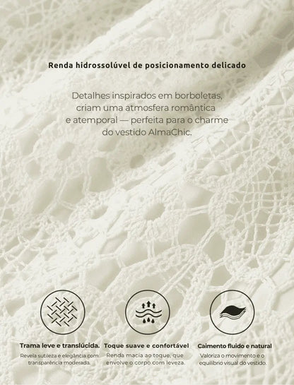 Vestido Longuinho de Renda Belle Époque – Leveza e Sofisticação Natural