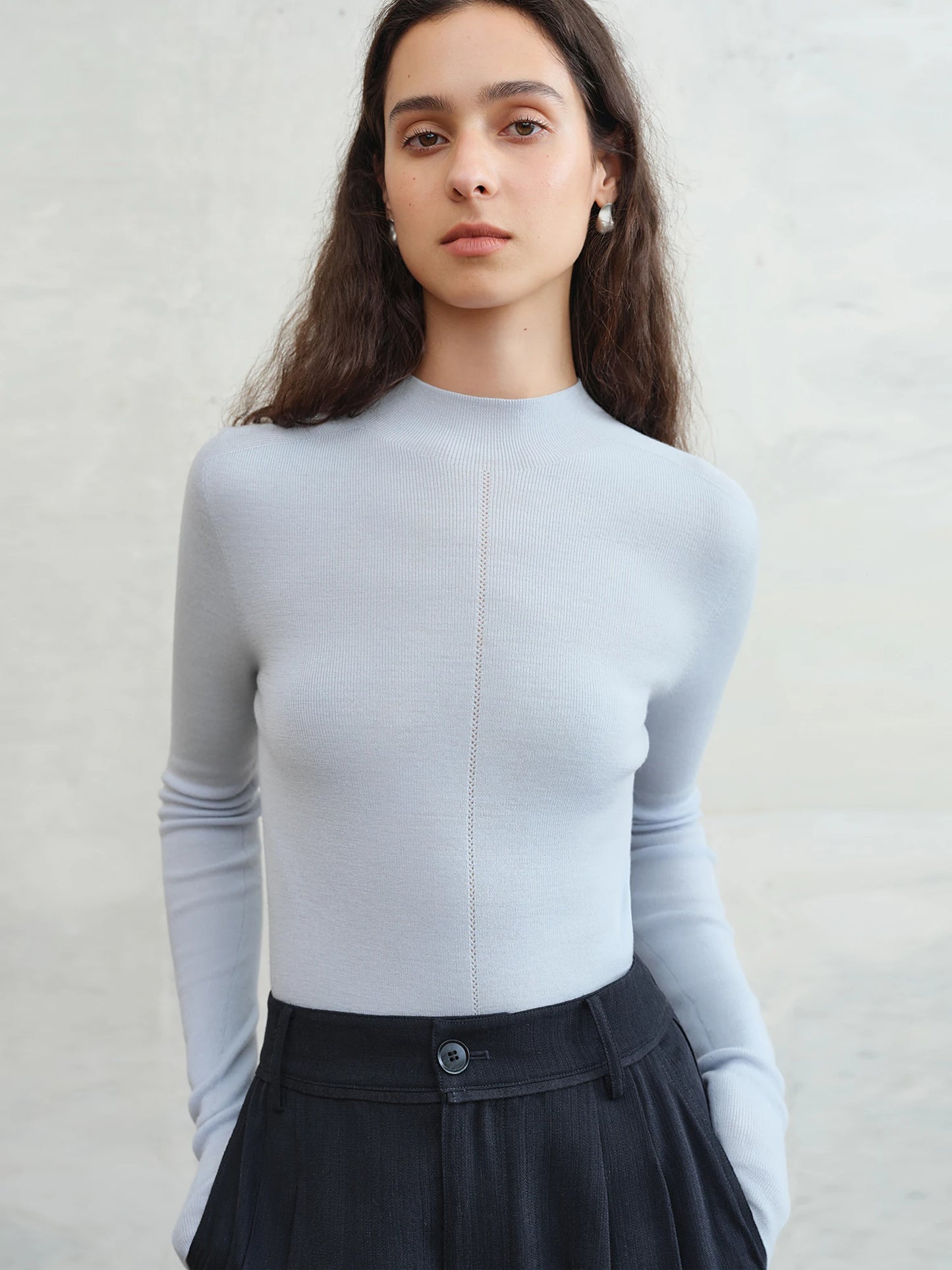 Blusa Térmica Feminina Vienne Meia Gola azul claro AlmaChic