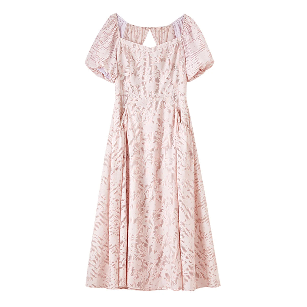 Sentubila algodão diamantes colarinho vestidos femininos 2025 primavera a linha oco para fora puff manga vestido de férias feminino 142l55195