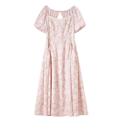 Sentubila algodão diamantes colarinho vestidos femininos 2025 primavera a linha oco para fora puff manga vestido de férias feminino 142l55195