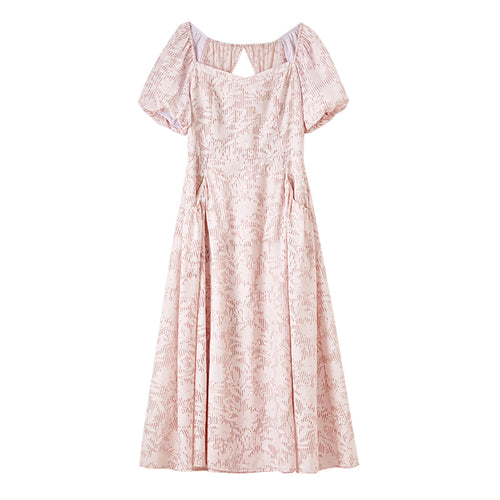 Sentubila algodão diamantes colarinho vestidos femininos 2025 primavera a linha oco para fora puff manga vestido de férias feminino 142l55195