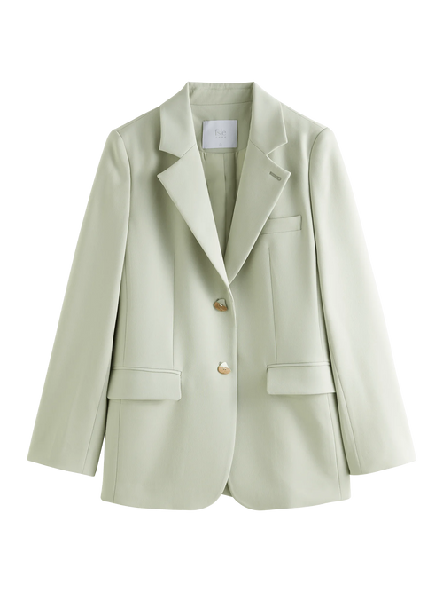 Fsle versátil estilo elegante blazer jaqueta para mulher 2025 nova chegada design exclusivo escritório solto topo verde chique casaco 25fs11075