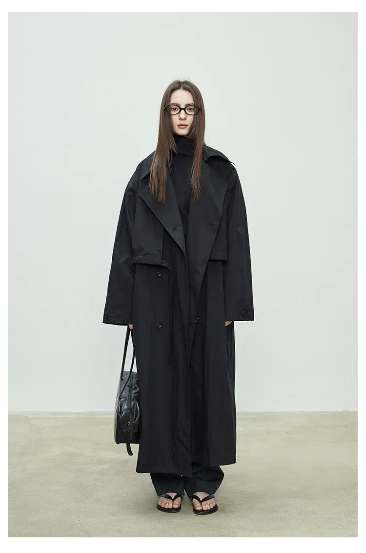 Trench Coat Oversized Feminino Camille — Estilo Europeu e Versatilidade Casual