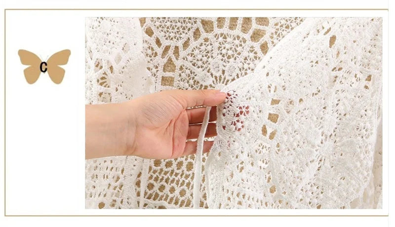 Knitted Cardigan Women Jacket Spring Summer New 2025 Hollow Shawl Short Sun-proof Tops Female Casual All-match Ladies Coat