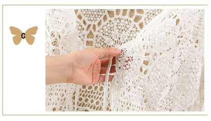 Knitted Cardigan Women Jacket Spring Summer New 2025 Hollow Shawl Short Sun-proof Tops Female Casual All-match Ladies Coat