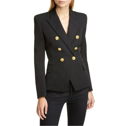 Blazer Feminino Majestic Gold – Alfaiataria com Botões Dourados