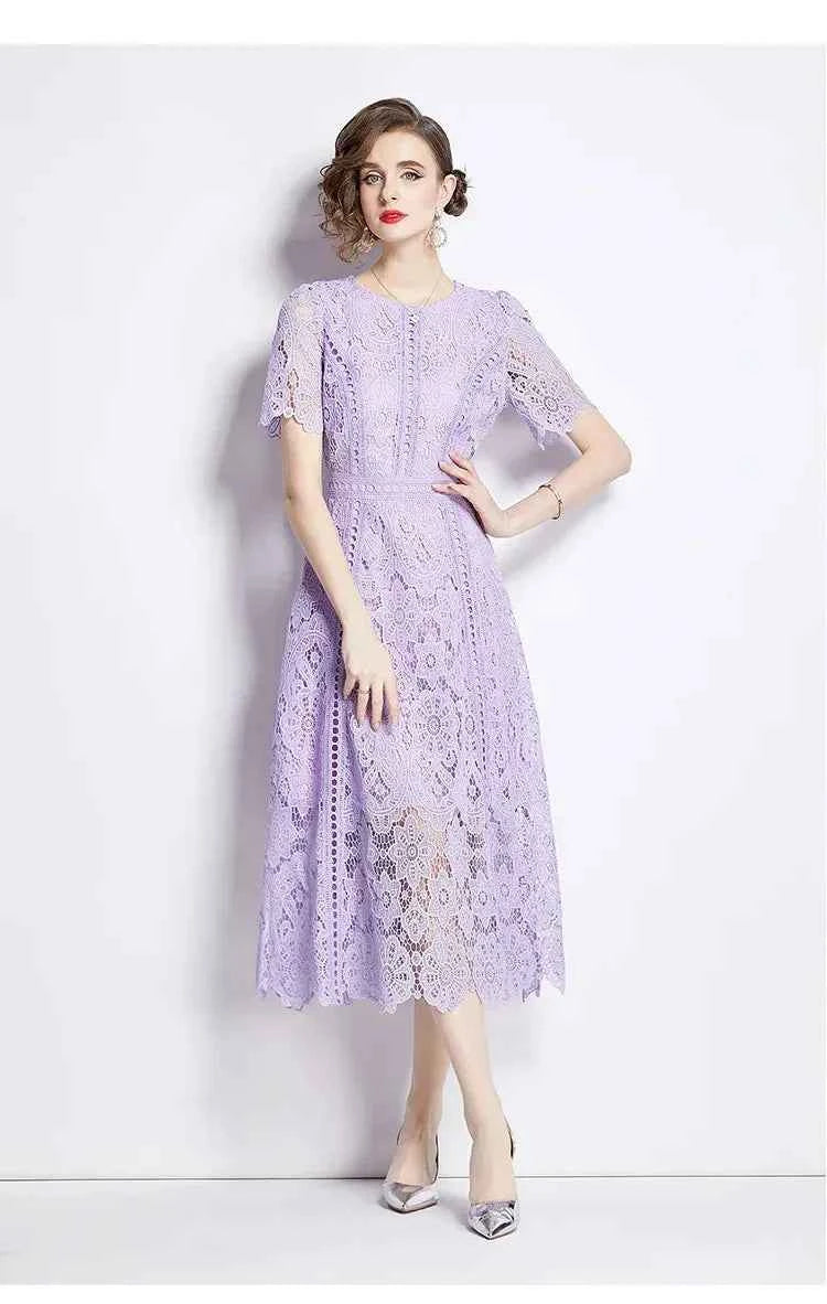 Vestido de Renda Midi Elegante Clarisse Lumière (Cópia)