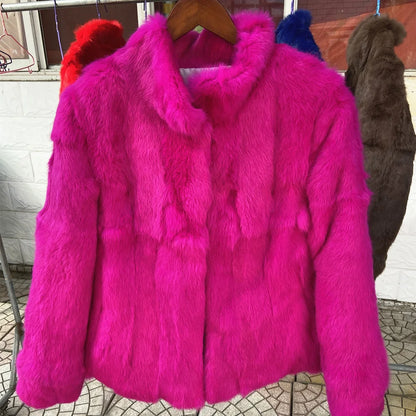 Casaco Feminino de Pele de Coelho Fancy Margaux