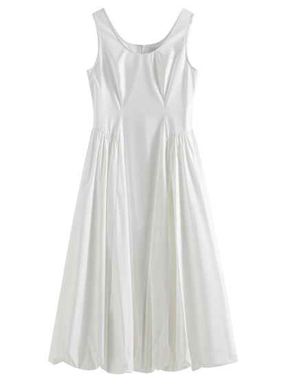 Fsle 【dois comprimentos】sweety feminino vestidos longos para mulheres 2025 primavera verão novo sem mangas bud chique colete vestido 25fs11302 25fs11030