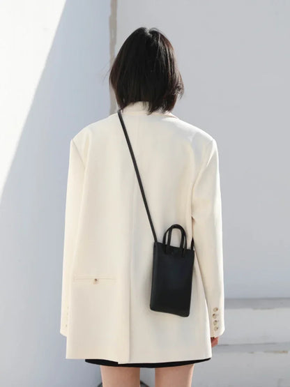 CHIC VEN-Blazer de manga comprida feminino, casacos coreanos casuais, monocromáticos, roupas de escritório com todos os fósforos, moda elegante, primavera, outono, 2023