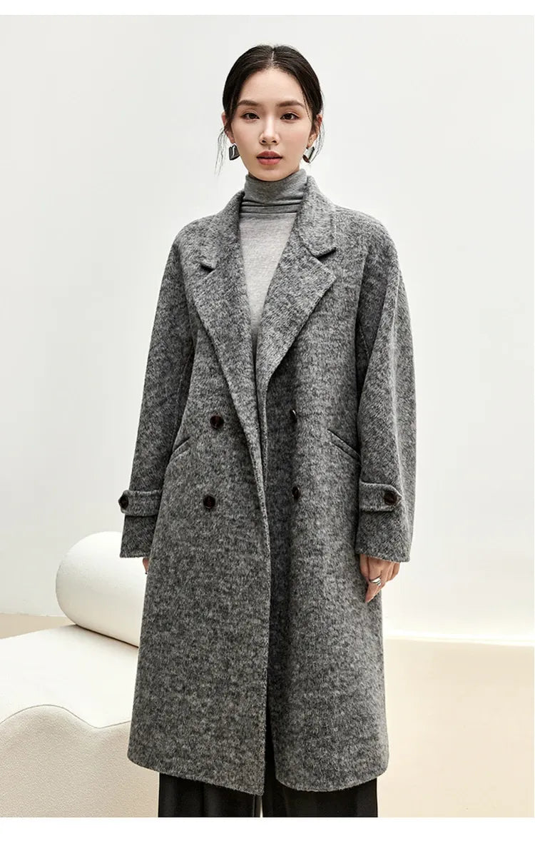 Casaco de Lã Longo Feminino Charlotte – Elegância Atemporal para Dias Frios