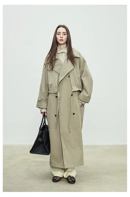 Trench Coat Oversized Feminino Camille — Estilo Europeu e Versatilidade Casual