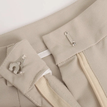 Calça Alfaiataria Feminina Lady City Cintura Alta Caqui - AlmaChic