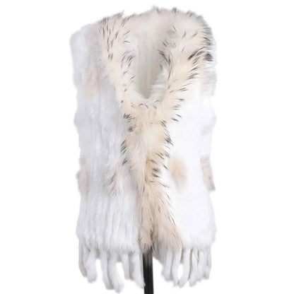 Colete de Pele de Coelho com Guaxinim — Elegância Atemporal