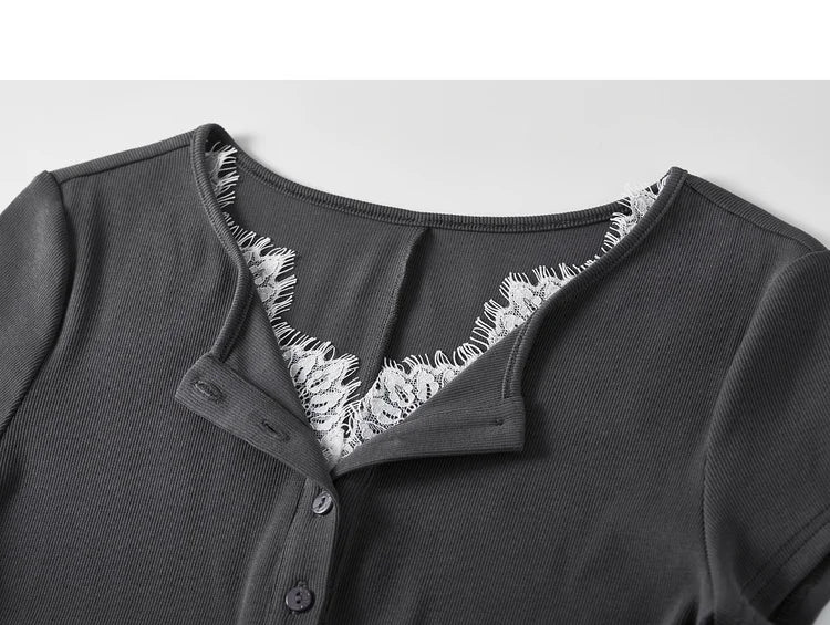 SENTUBILA-vestidos de verano para mujer, conjunto de vestido de algodón de dos piezas falso empalmado con cuello de encaje informal, ropa de fin de semana para ir al trabajo, 152LI1738