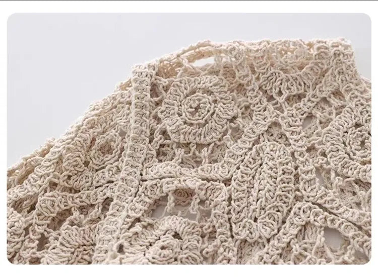 Cardigan Feminino Tricot Rendado Lia Bohème – Leve, Versátil & Atemporal