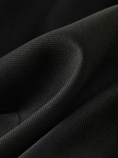 FSLE Women Spring Black Suit Sets Office Lady Temperament Short Single Button Blazers Full Length Trousers 25FS11065+25FS11066