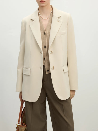 Fsle versátil estilo elegante blazer jaqueta para mulher 2025 nova chegada design exclusivo escritório solto topo verde chique casaco 25fs11075