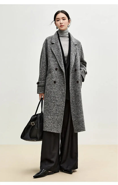 Casaco de Lã Longo Feminino Charlotte – Elegância Atemporal para Dias Frios