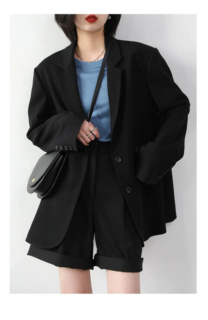 CHIC VEN-Blazer de manga comprida feminino, casacos coreanos casuais, monocromáticos, roupas de escritório com todos os fósforos, moda elegante, primavera, outono, 2023
