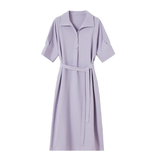 Sentubila solto ajuste vestidos femininos 2025 primavera verão casual sólido turn down collar meia manga envoltório vestido elegante 152l58320
