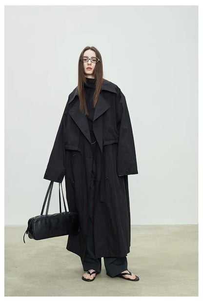 Trench Coat Oversized Feminino Camille — Estilo Europeu e Versatilidade Casual
