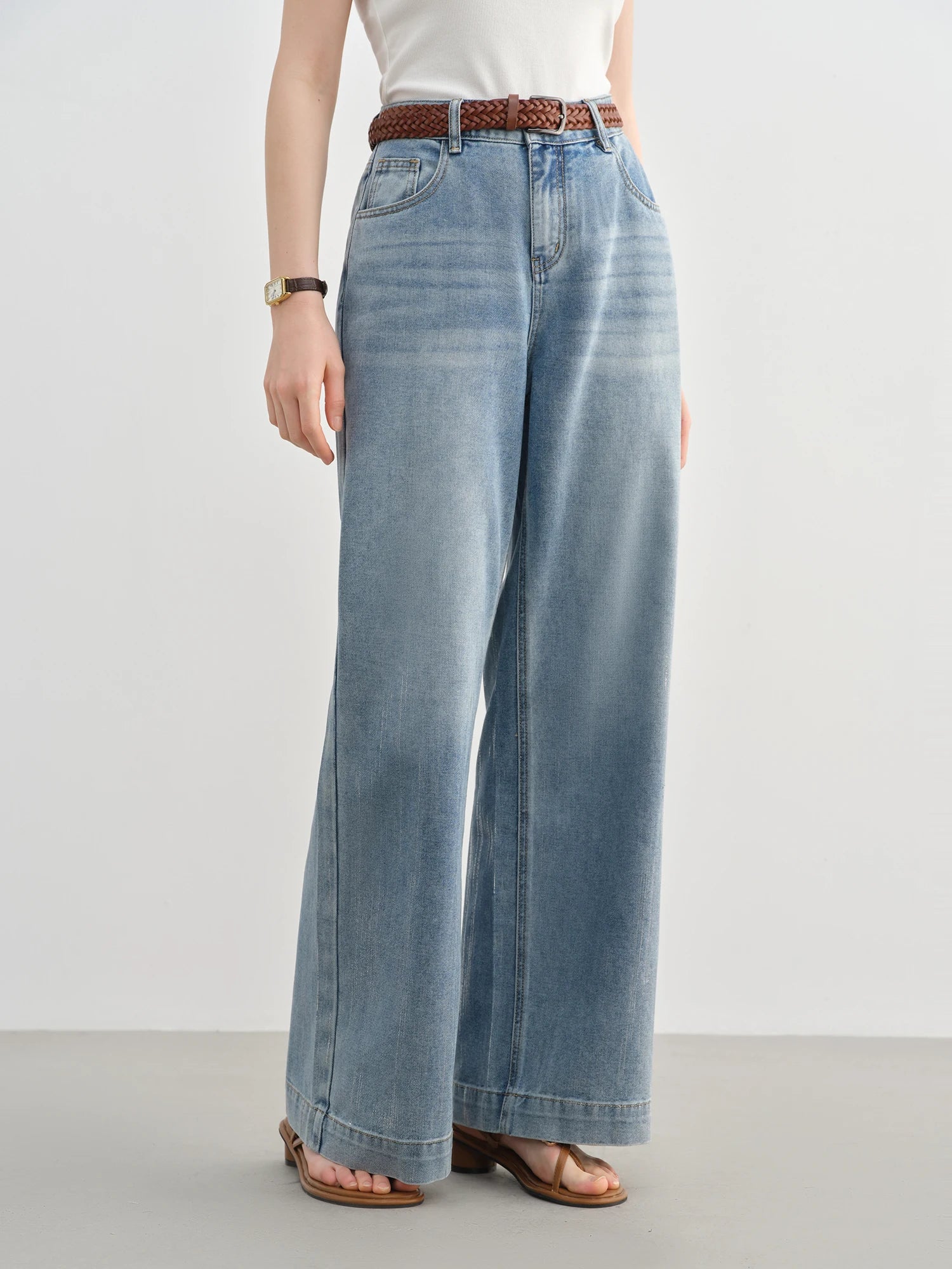 Dushu 2025 verão plus size galaxy meteor jeans de cintura alta prata-em relevo calças jeans de perna larga 25ds82056