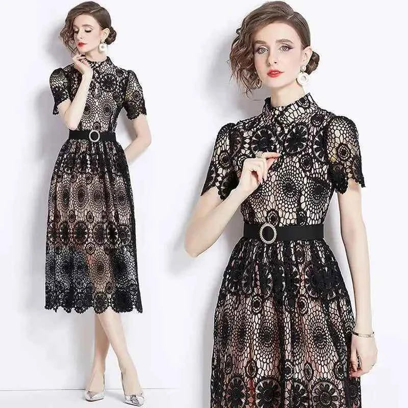 Vestido de Renda Feminino Amélie Blanc — Midi Bordado (Cópia)