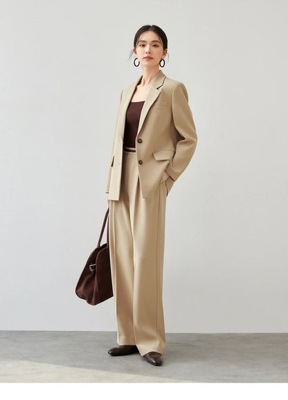 Sentubila textura solta casaco sob medida para mulher 2025 outono turn down collar escritório senhora trabalho negócios feminino blazer 143x56249