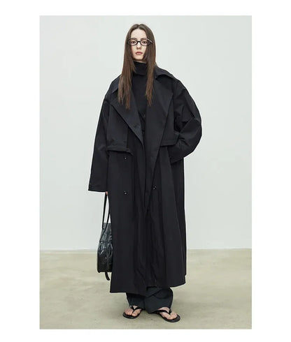 Trench Coat Oversized Feminino Camille — Estilo Europeu e Versatilidade Casual