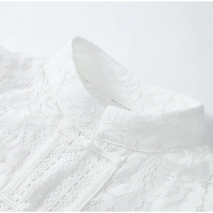 Blusa de Renda Feminina Manga Bufante Élodie