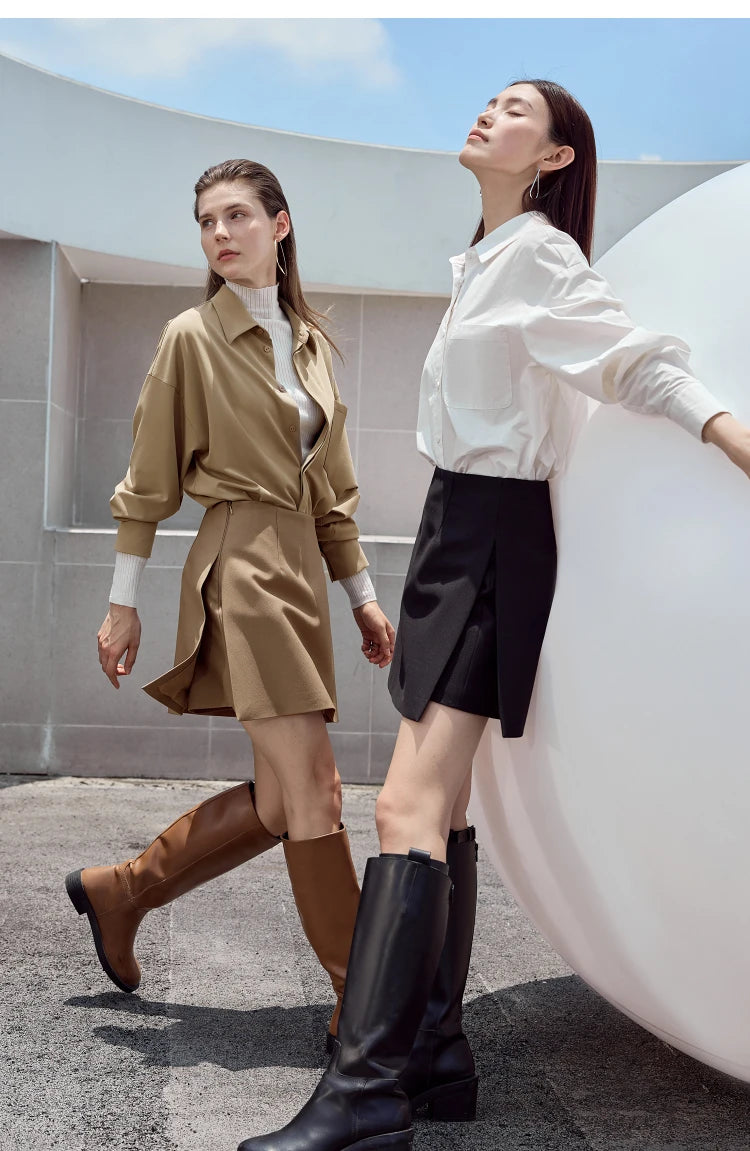 Saia-Shorts A-Line AlmaChic Cintura Alta - AlmaChic