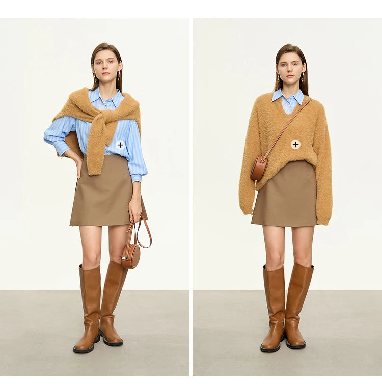 Saia-Shorts A-Line AlmaChic Cintura Alta - AlmaChic