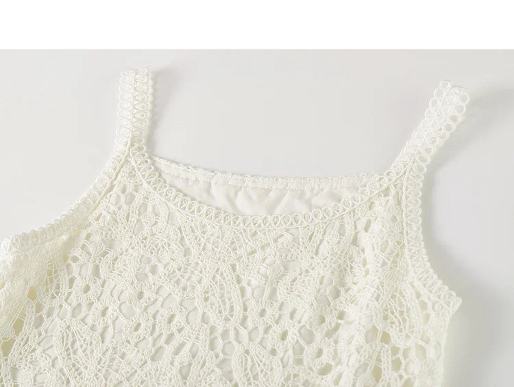 Sentubila boho deslizamento vestido feminino verão borla sem mangas vestido de verão 2025 nova coleção branco elegante rendas vestidos longos q52ld0165