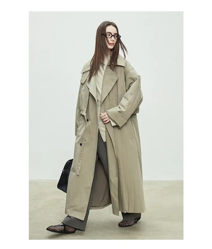 Trench Coat Oversized Feminino Camille — Estilo Europeu e Versatilidade Casual