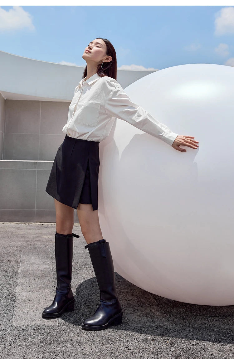 Saia-Shorts A-Line AlmaChic Cintura Alta - AlmaChic