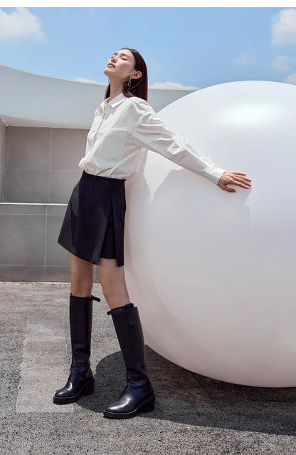 Saia-Shorts A-Line AlmaChic Cintura Alta - AlmaChic