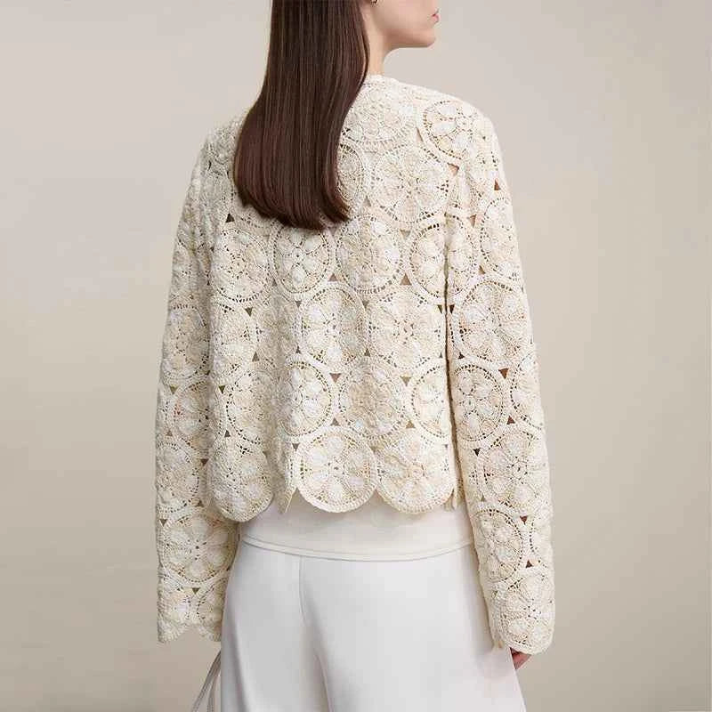 Jaqueta Crochê Elegante Feminina — Presença e Sofisticação