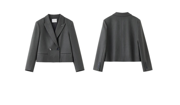 Sentubila blazer e calças terno 2025 acolchoado ombro superior calças de perna larga senhora define feminino trabalho wear 2 peça set153ze1874