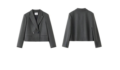 Sentubila blazer e calças terno 2025 acolchoado ombro superior calças de perna larga senhora define feminino trabalho wear 2 peça set153ze1874