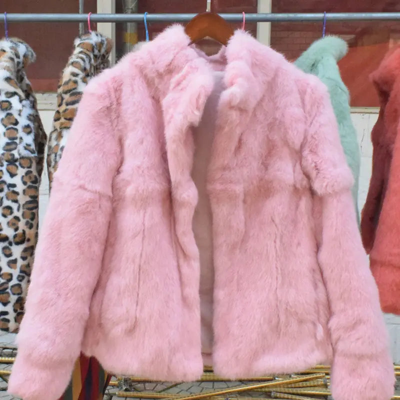 Casaco Feminino de Pele de Coelho Fancy Margaux