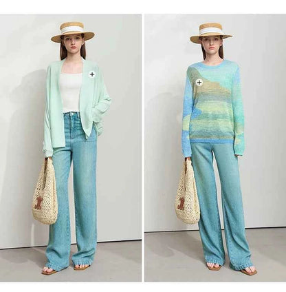 Calça Wide Leg Feminina Élise Soft Denim – Leveza Elegante que Transforma Sua Presença