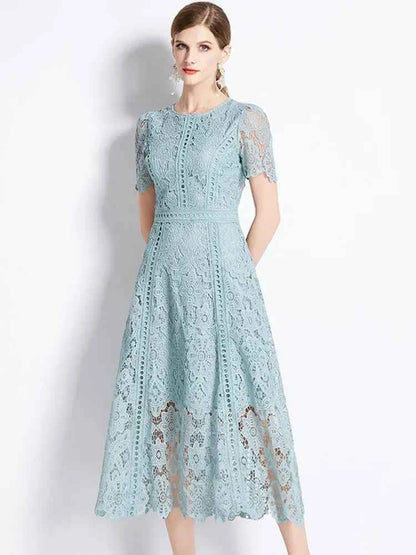 Vestido de Renda Midi Elegante Clarisse Lumière (Cópia)