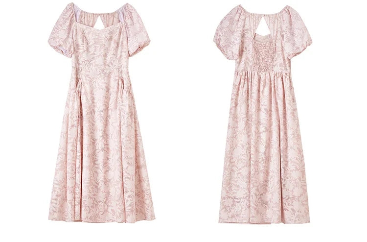 Sentubila algodão diamantes colarinho vestidos femininos 2025 primavera a linha oco para fora puff manga vestido de férias feminino 142l55195