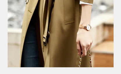 Sentubila-Elegante Trench Coat Longo Feminino, Blusão Solto, Jaqueta Traseiro Duplo, Casacos, Inverno, Outono, 123F42871