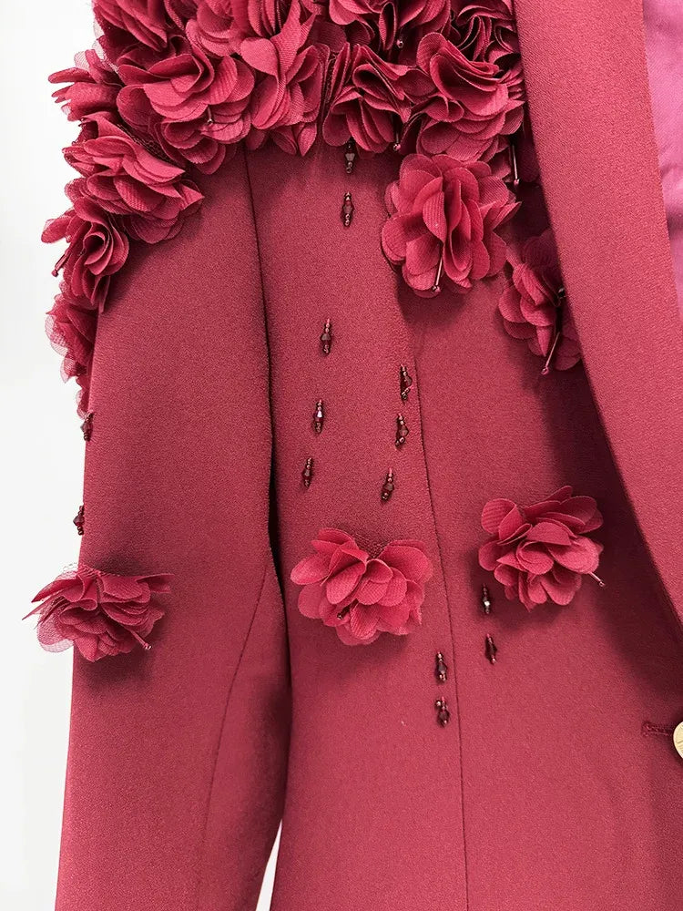 Vestido Longo de Festa Floréal Lumière – Alta Alfaiataria com Aplicações Florais Artesanais