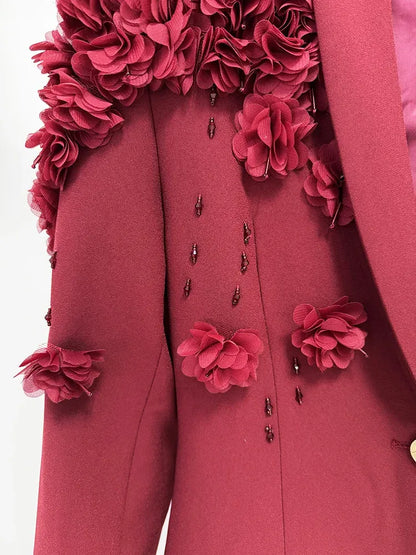 Vestido Longo de Festa Floréal Lumière – Alta Alfaiataria com Aplicações Florais Artesanais