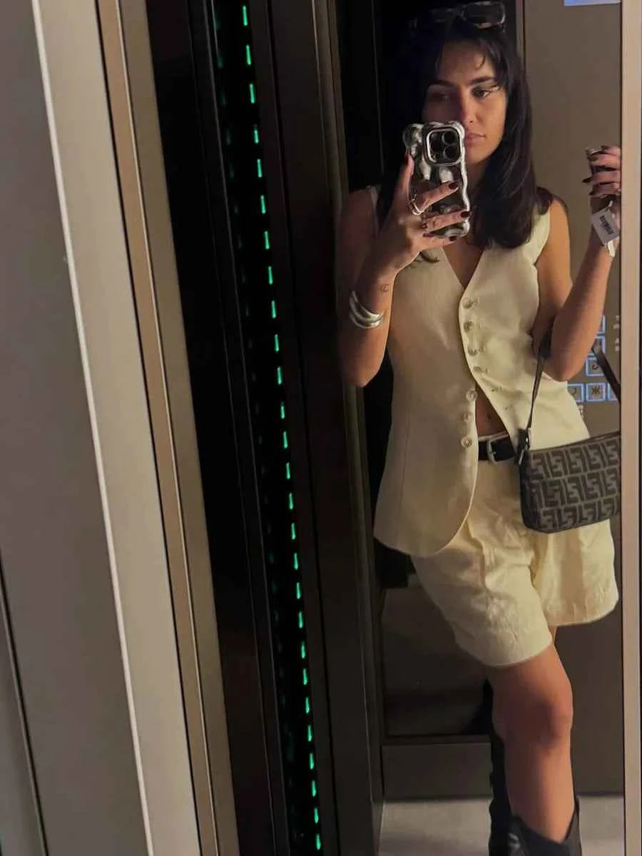 Conjunto Feminino Essence Linen – Colete & Short de Linho e Algodão