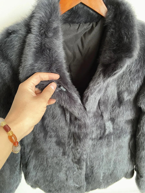 Casaco Feminino de Pele de Coelho Fancy Margaux